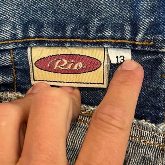 Vintage 80s Rio High-Waisted Stonewashed Blue Jeans Junior Size 13 - Picture 3 of 9